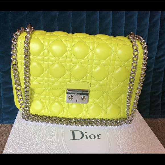 lady dior yellow bag